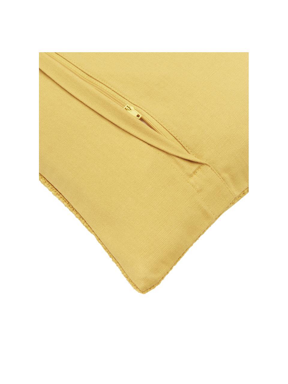 Housse de coussin jaune Penny, 100 % coton, Jaune, larg. 30 x long. 50 cm