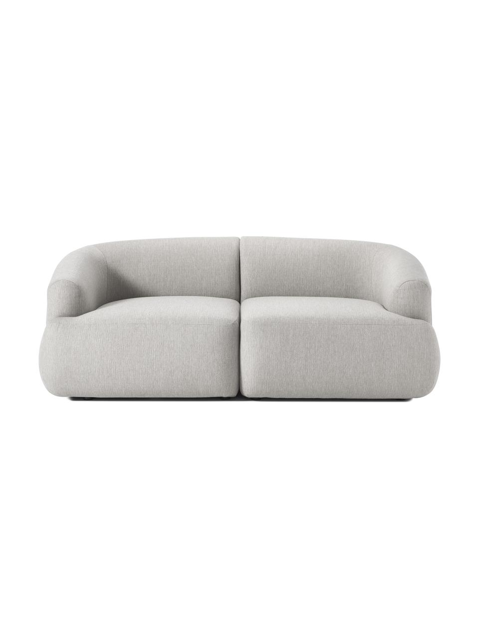 Canapé modulable 2 places Sofia, Tissu gris clair, larg. 186 x prof. 103 cm