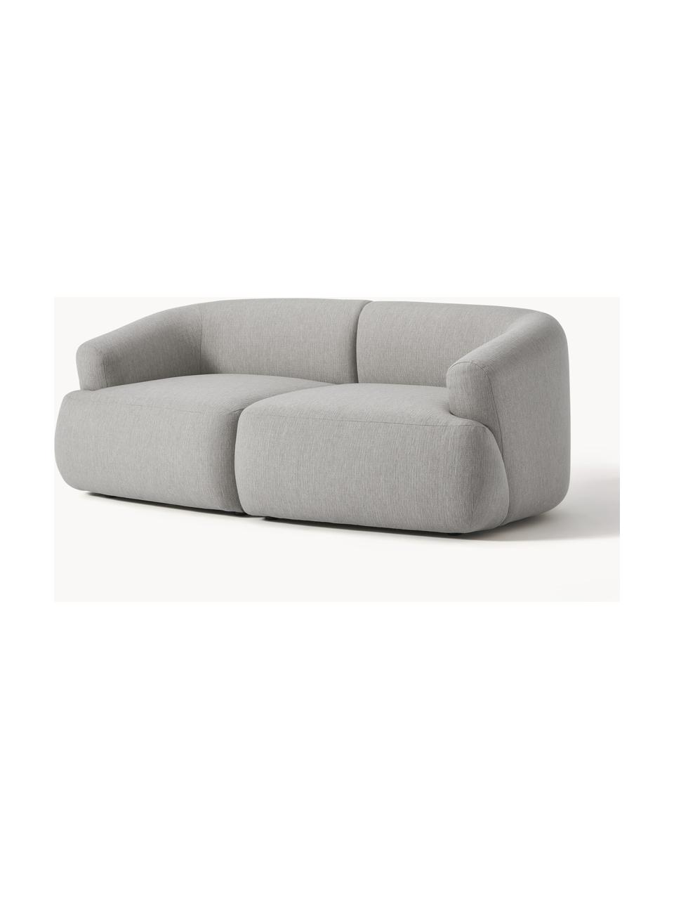 Sofá modular Sofia (2 plazas), Tapizado: 100% polipropileno Alta r, Estructura: madera de pino macizo, ag, Patas: plástico, Tejido gris, An 186 x F 103 cm