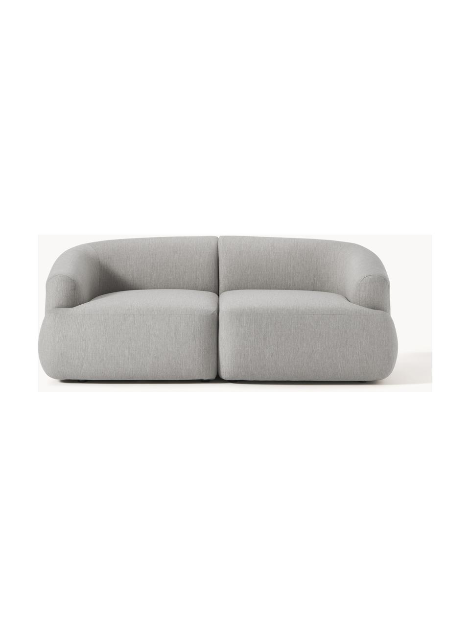 Modulares Sofa Sofia (2-Sitzer), Bezug: 100 % Polypropylen Der ho, Gestell: Fichtenholz, Spanplatte, , Füße: Kunststoff Dieses Produkt, Webstoff Grau, B 190 x T 103 cm