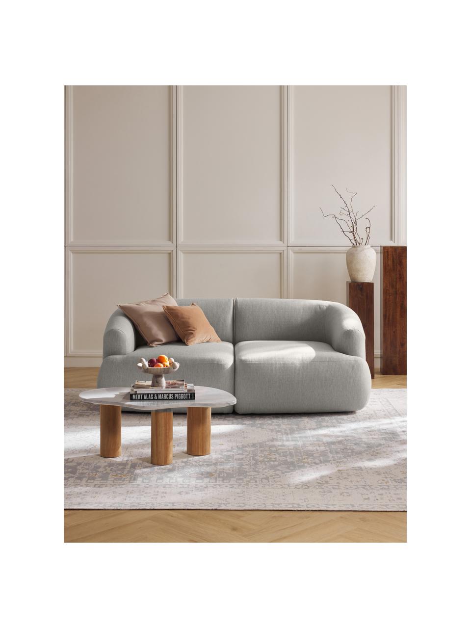 Modulares Sofa Sofia (2-Sitzer), Bezug: 100 % Polypropylen Der ho, Gestell: Fichtenholz, Spanplatte, , Füße: Kunststoff Dieses Produkt, Webstoff Grau, B 190 x T 103 cm