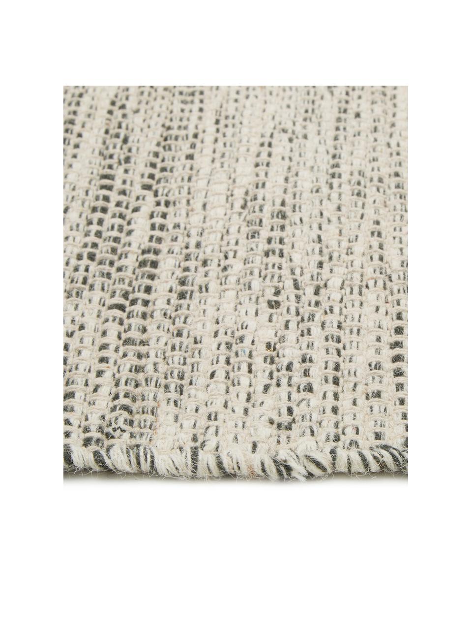 Ręcznie tkany chodnik z wełny z gradientem Lule, 70% wełna, 30% bawełna, Ciemnozielony, beżowy, S 80 x D 250 cm