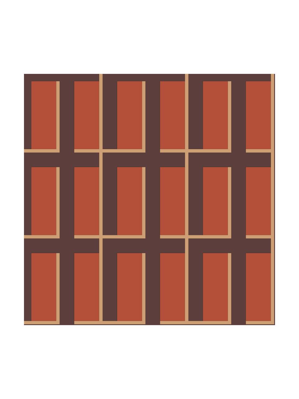 Papier-Servietten Isa in Rot, 12 Stück, Papier, Rot, Dunkellila, Goldfarben, B 33 x L 33 cm