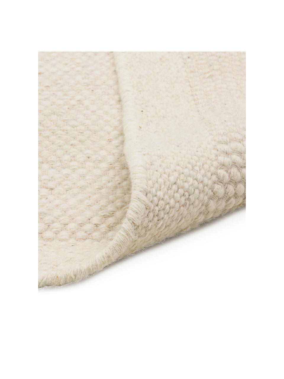 Tapis laine blanc tissé main Delight, Blanc laine