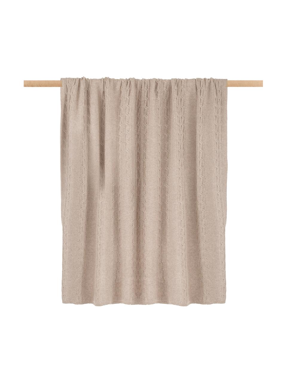 Pled z kaszmiru Leonie, 100% kaszmir
Kaszmir to bardzo miękka, wygodna i ciepła tkanina, Taupe, S 130 x D 170 cm