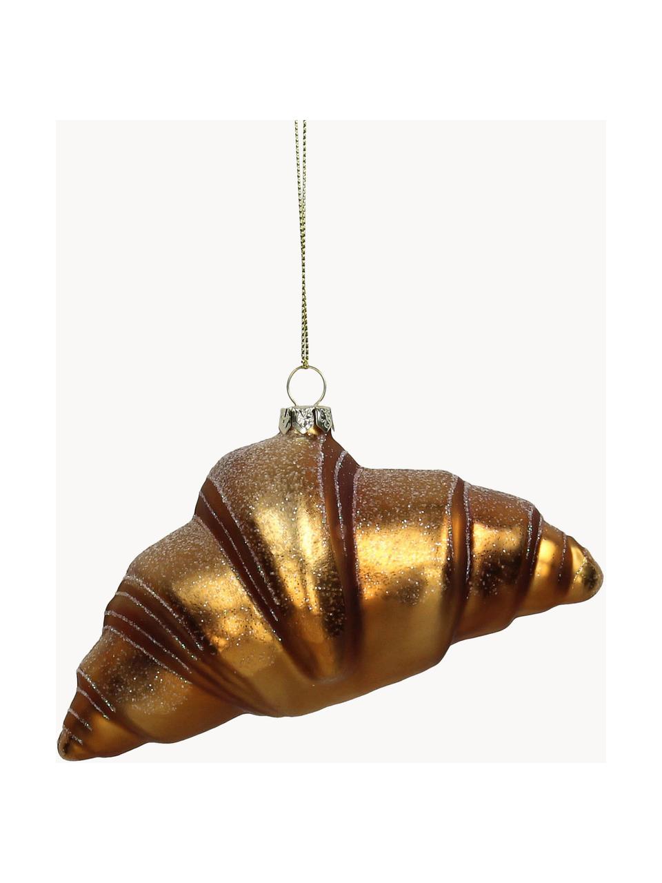 Kerstboomhanger Croissant, Glas, Goudkleurig, B 15 cm x H 8 cm