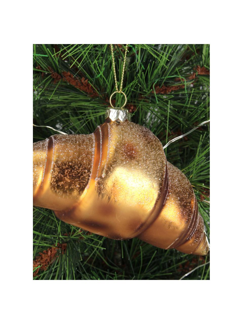 Kerstboomhanger Croissant, Glas, Goudkleurig, B 15 cm x H 8 cm