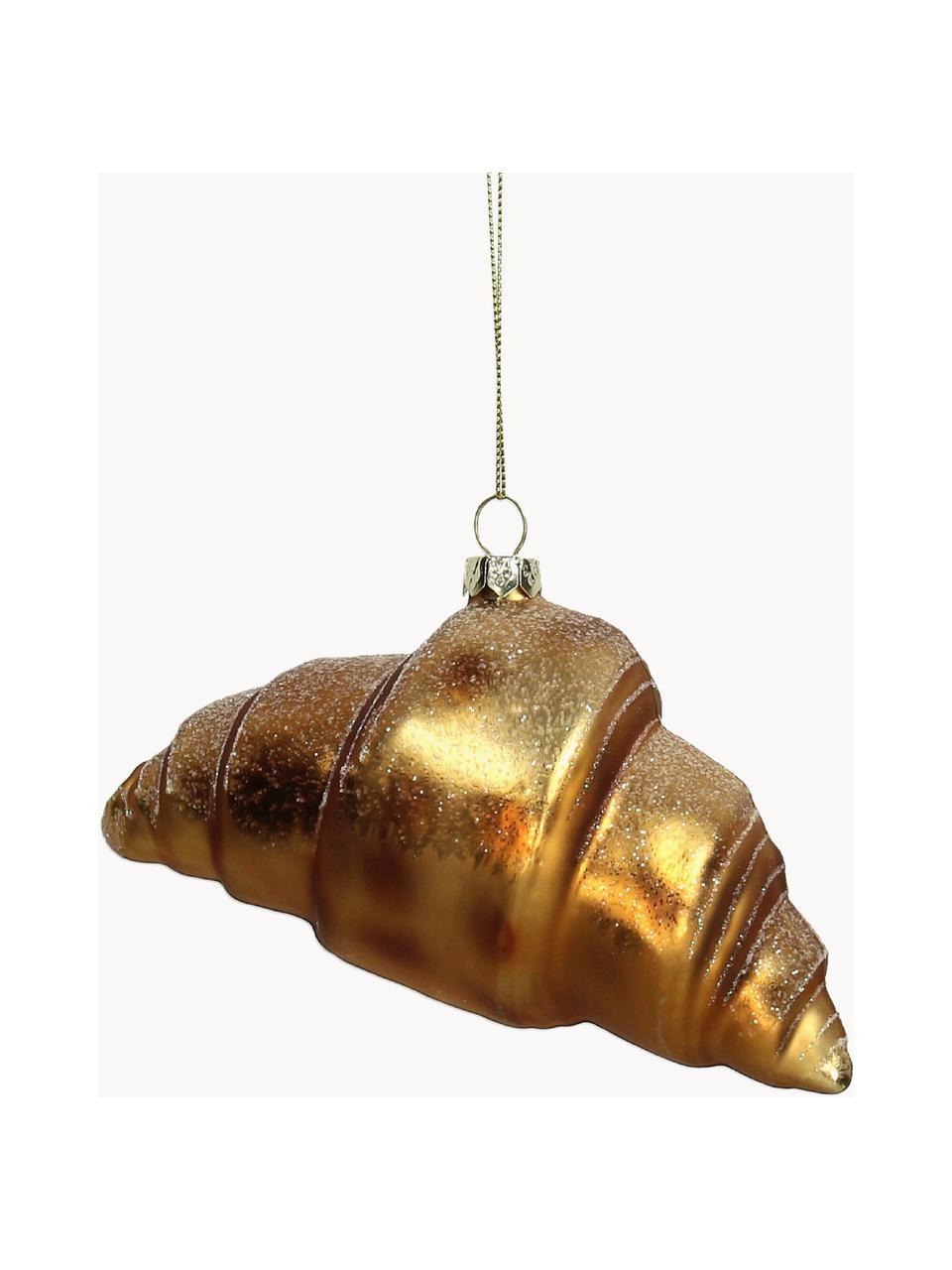 Kerstboomhanger Croissant, Glas, Goudkleurig, B 15 cm x H 8 cm