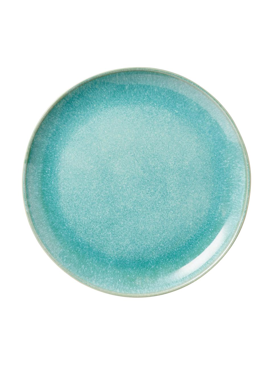 Vajilla artesanal esmaltada Anthia, 4 comensales (12 pzas.), Gres, Turquesa, 4 comensales (12 pzas.)