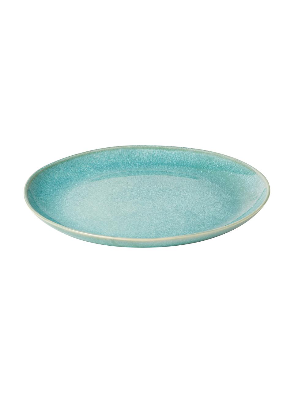 Vajilla artesanal esmaltada Anthia, 4 comensales (12 pzas.), Gres, Turquesa, 4 comensales (12 pzas.)