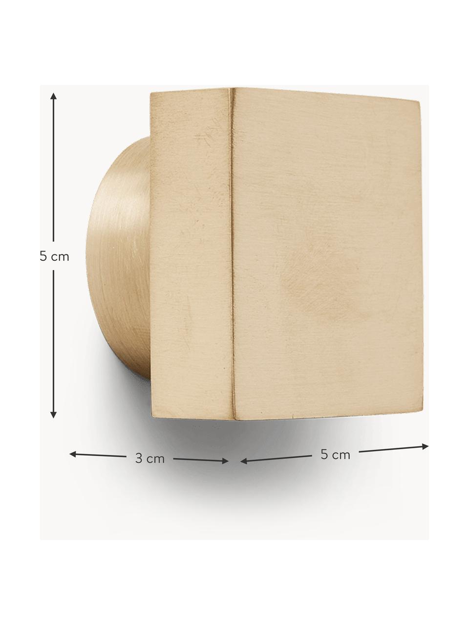 Wandhaken Square aus Messing, Messing mit matter Politur, Messing, matt, B 5 x H 5 cm