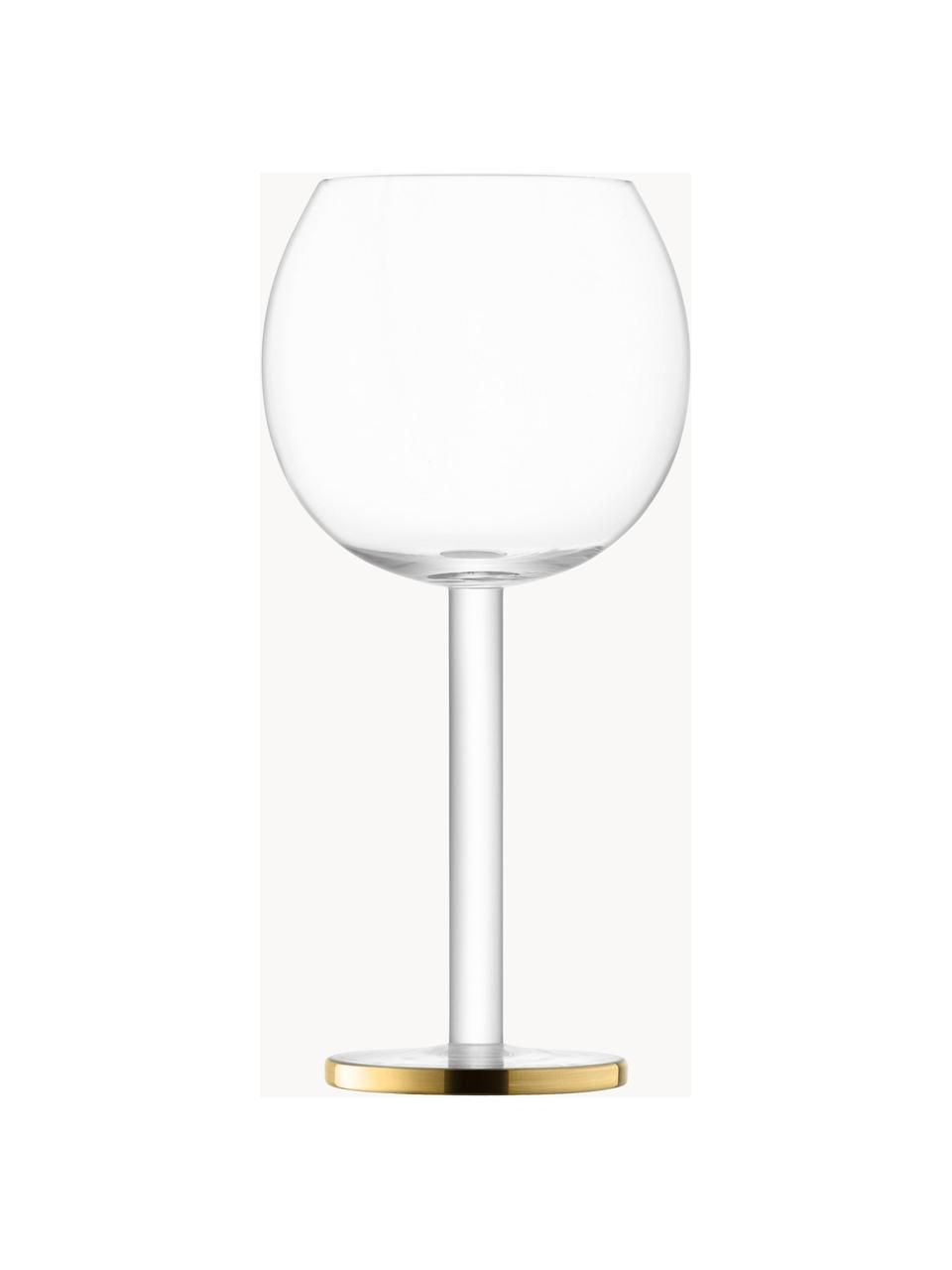 Foukané sklenice na víno se zlatým okrajem Luca, 2 ks, Sklo, Transparentní se zlatým okrajem, Ø 9 cm, V 19 cm, 320 ml