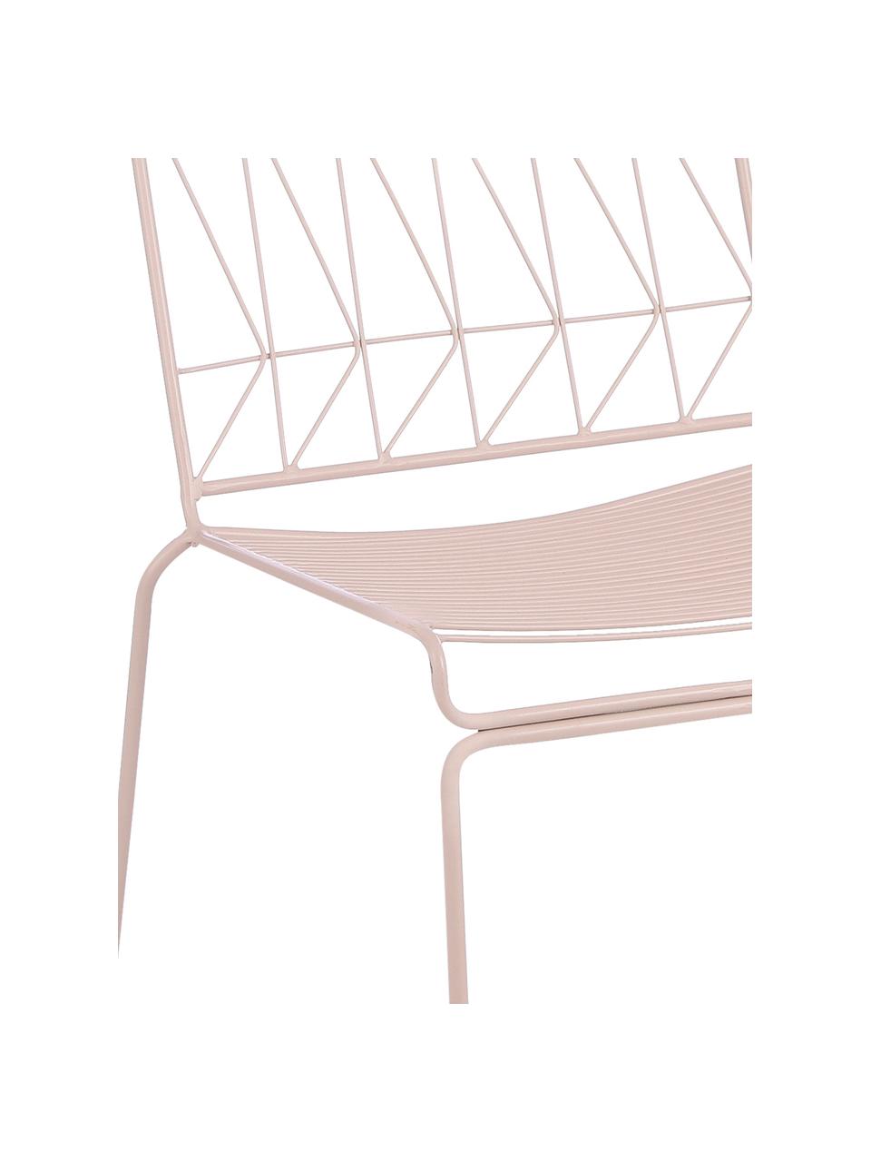 Silla para balcón Bueno, Metal recubierto, Rosa, An 55 x Al 77 cm