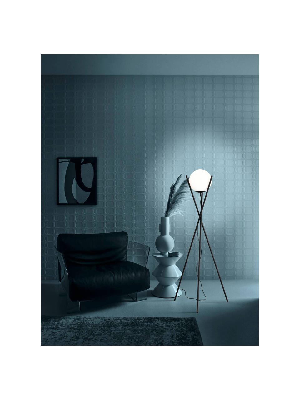 Tripod Stehlampe Salvezinas, Lampenschirm: Opalglas, Lampenfuß: Stahl, beschichtet, Weiß, Schwarz, Ø 28 x H 150 cm