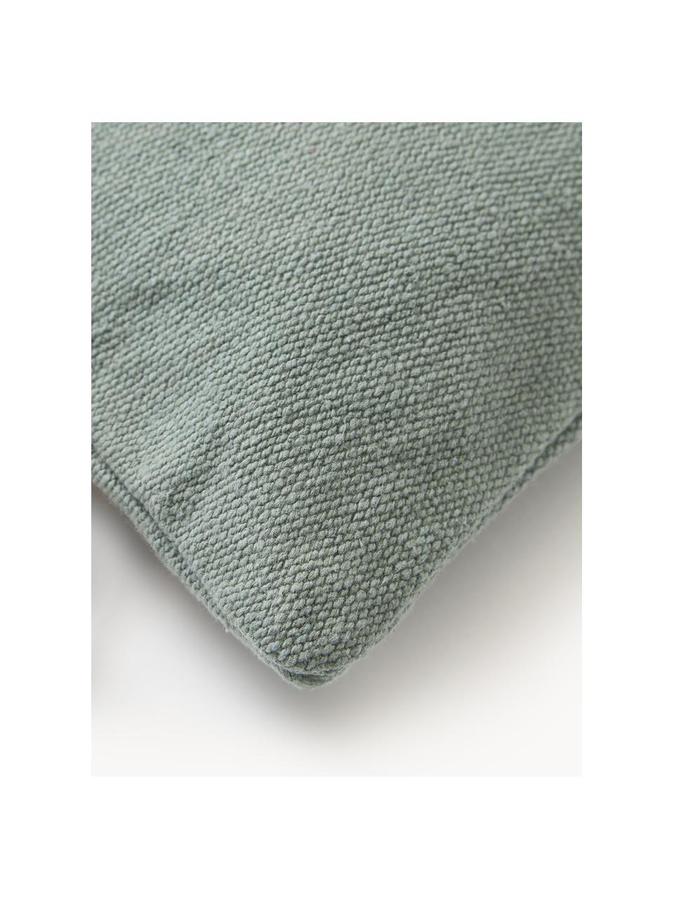 Povlak na polštář s dekorem námořního uzlu Galliot, 100 % bavlna, Šalvějově zelená, krémově bílá, Š 40 cm, D 40 cm