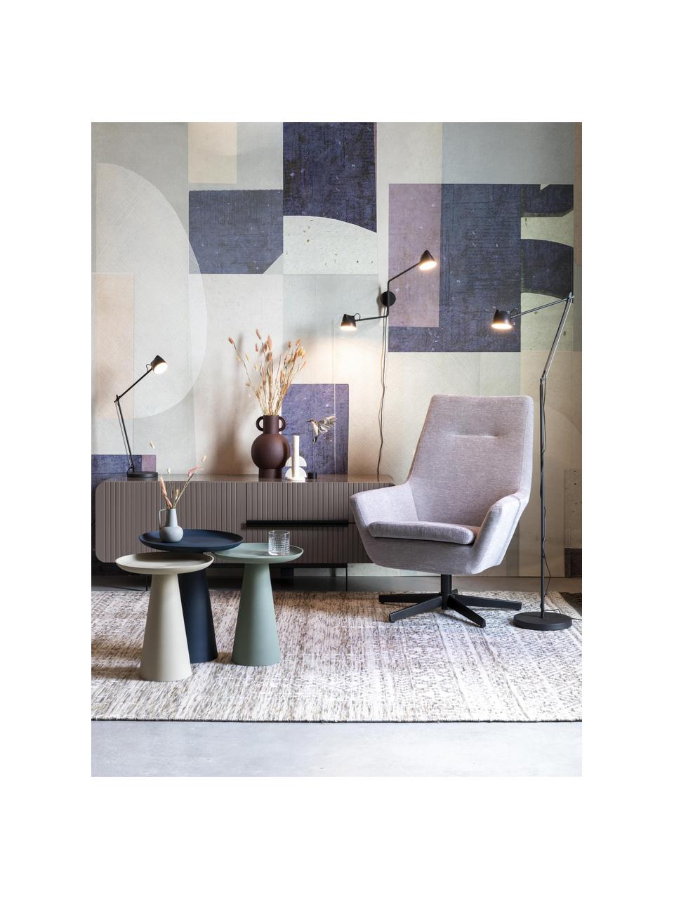 Tavolino rotondo in metallo Ringar, Alluminio verniciato a polvere, Beige, Ø 40 x Alt. 50 cm