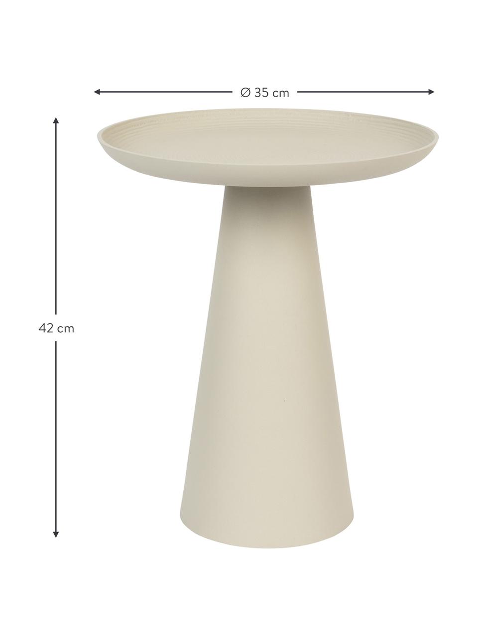 Runder Metall-Beistelltisch Ringar in Beige, Aluminium, pulverbeschichtet, Beige, Ø 40 x H 50 cm