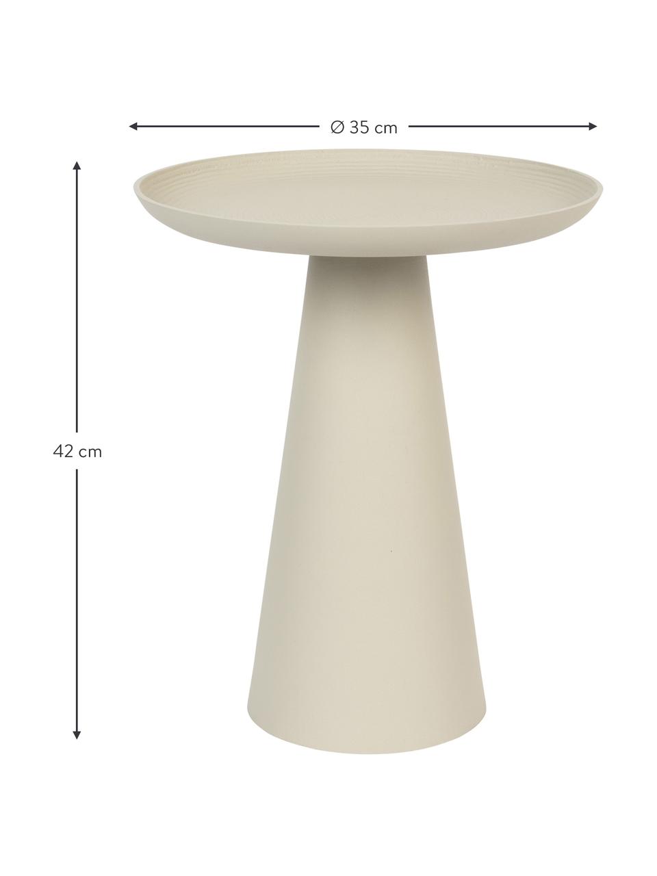 Tavolino rotondo in metallo Ringar, Alluminio verniciato a polvere, Beige, Ø 40 x Alt. 50 cm