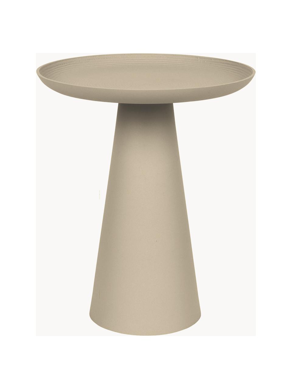 Ronde bijzettafel Ringar van metaal, Gepoedercoat aluminium, Lichtbeige, Ø 40 x H 46 cm