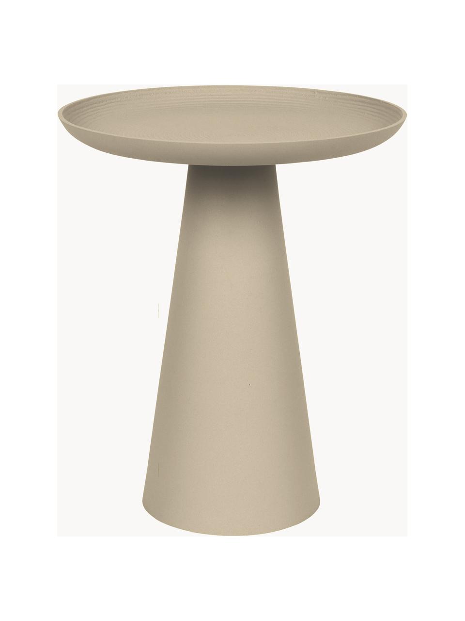 Tavolino rotondo in metallo Ringar, Alluminio verniciato a polvere, Beige chiaro, Ø 40 x Alt. 46 cm