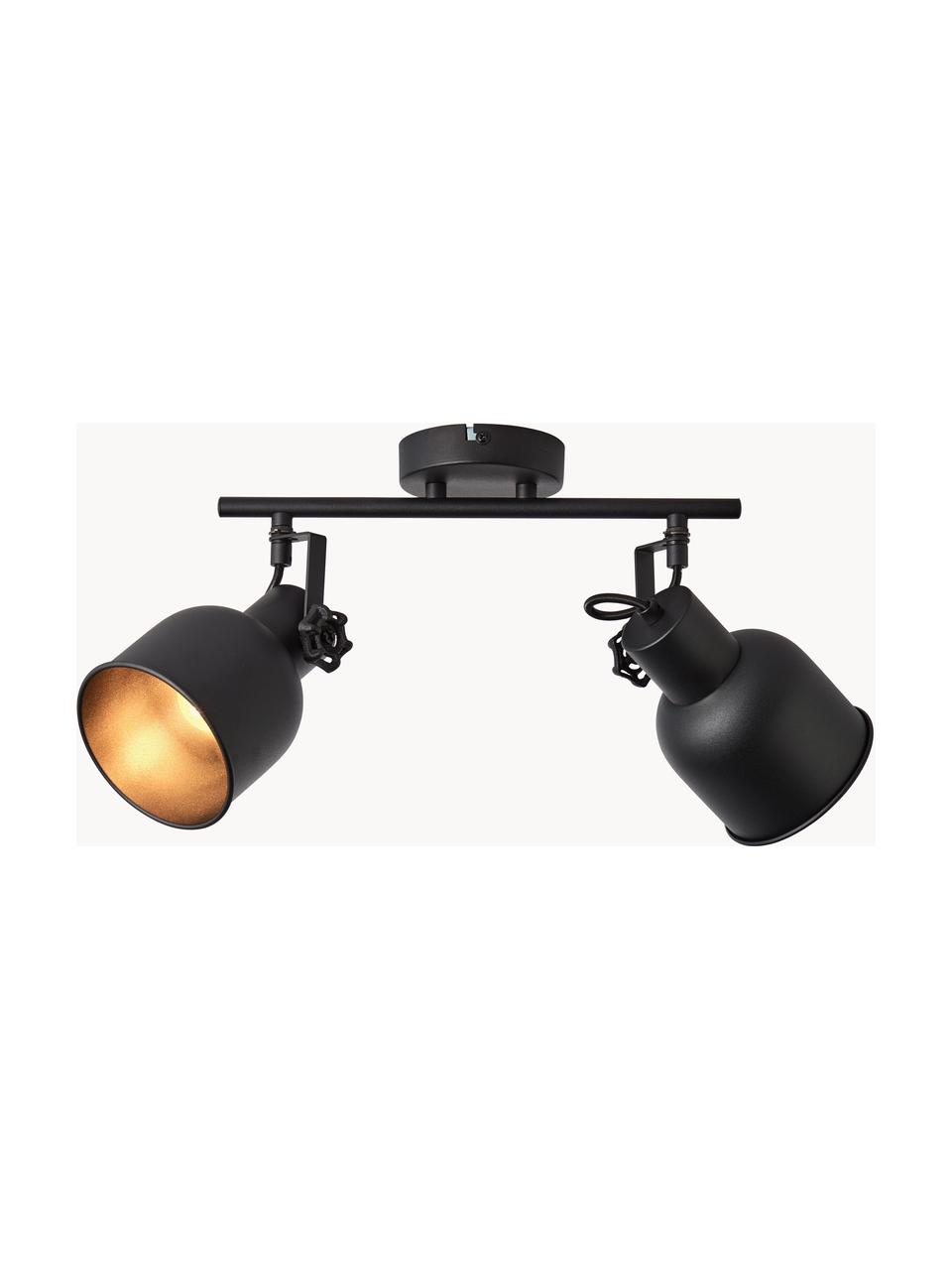 Spot plafond Rolet, Noir, larg. 35 x haut. 18 cm