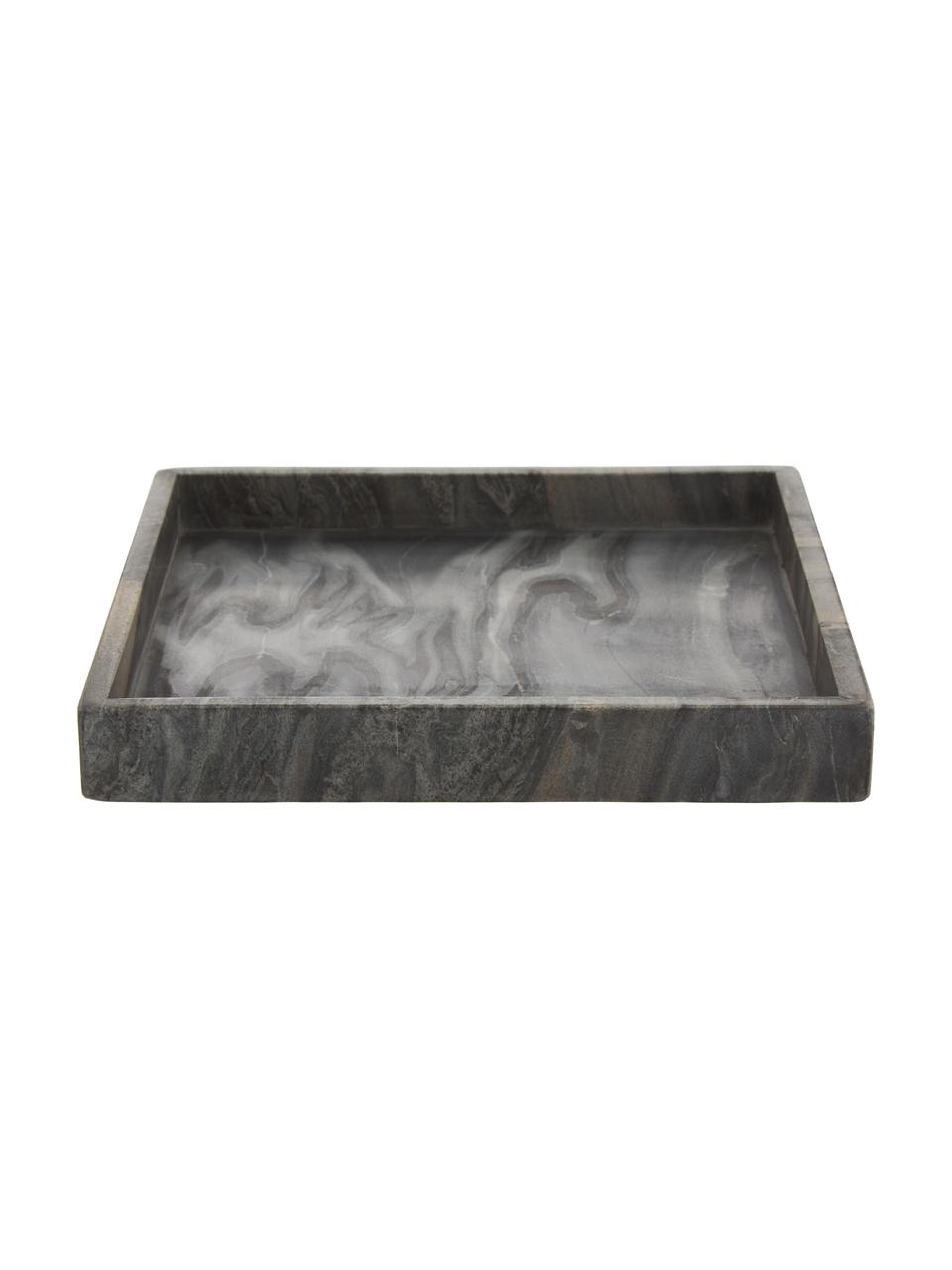 Deko-Marmor-Tablett Ciaran, Marmor, Grau, marmoriert, B 30 x T 30 cm