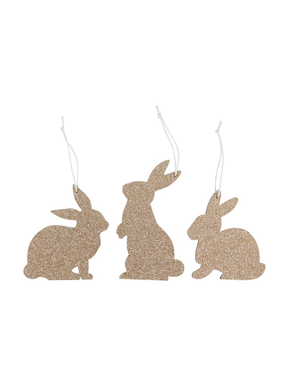 Deko-Anhänger-Set Hula, 16-tlg., Beutel: Papier, Jute, Goldfarben, Set mit verschiedenen Größen