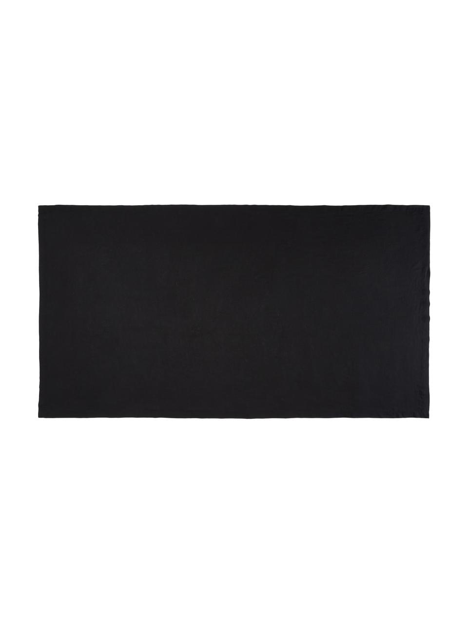 Lněný ubrus Duk, 100 % len, Černá, Pro 6 - 10 osob (Š 135 cm, D 250 cm)