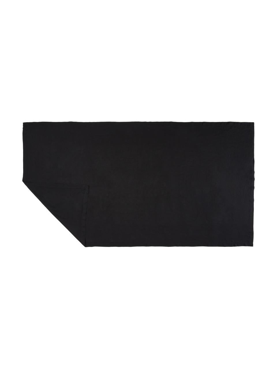 Tovaglia in lino nero Duk, 100% lino, Nero, Per 6 - 10 persone (Larg. 135 x Lung. 250 cm)