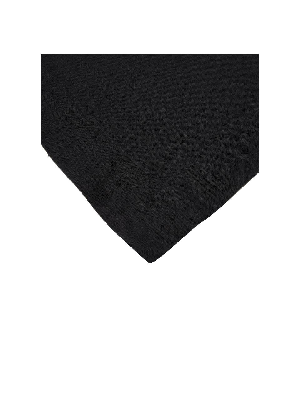 Mantel de lino Duk, 100% lino, Negro, De 6 a 10 comensales (An 135 x L 250 cm)