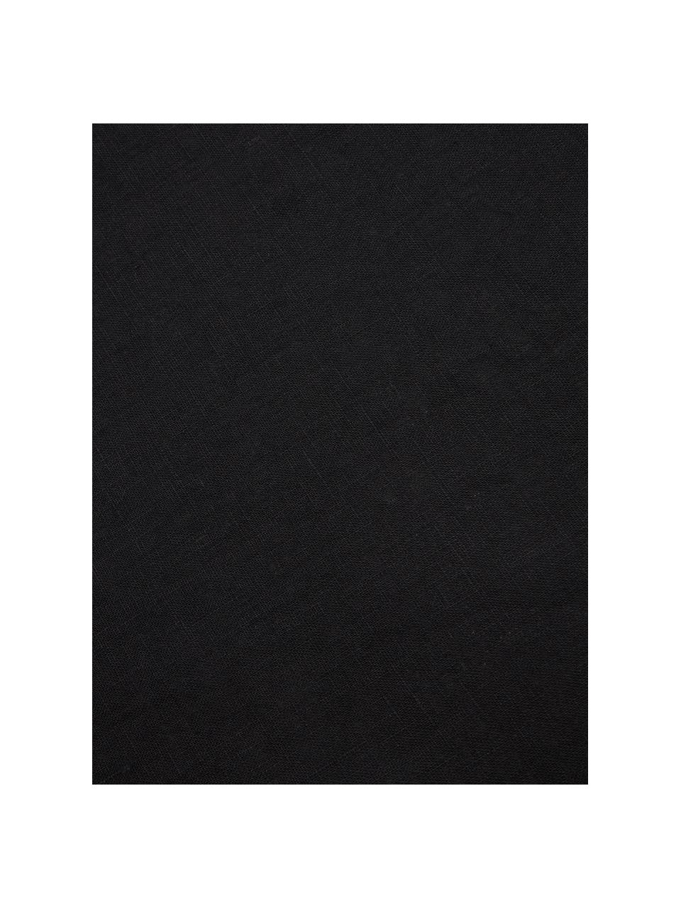 Ľanový obrus Duk, 100 % ľan, Čierna, Pre 6 -10 osôb (Š 135 x D 250 cm)