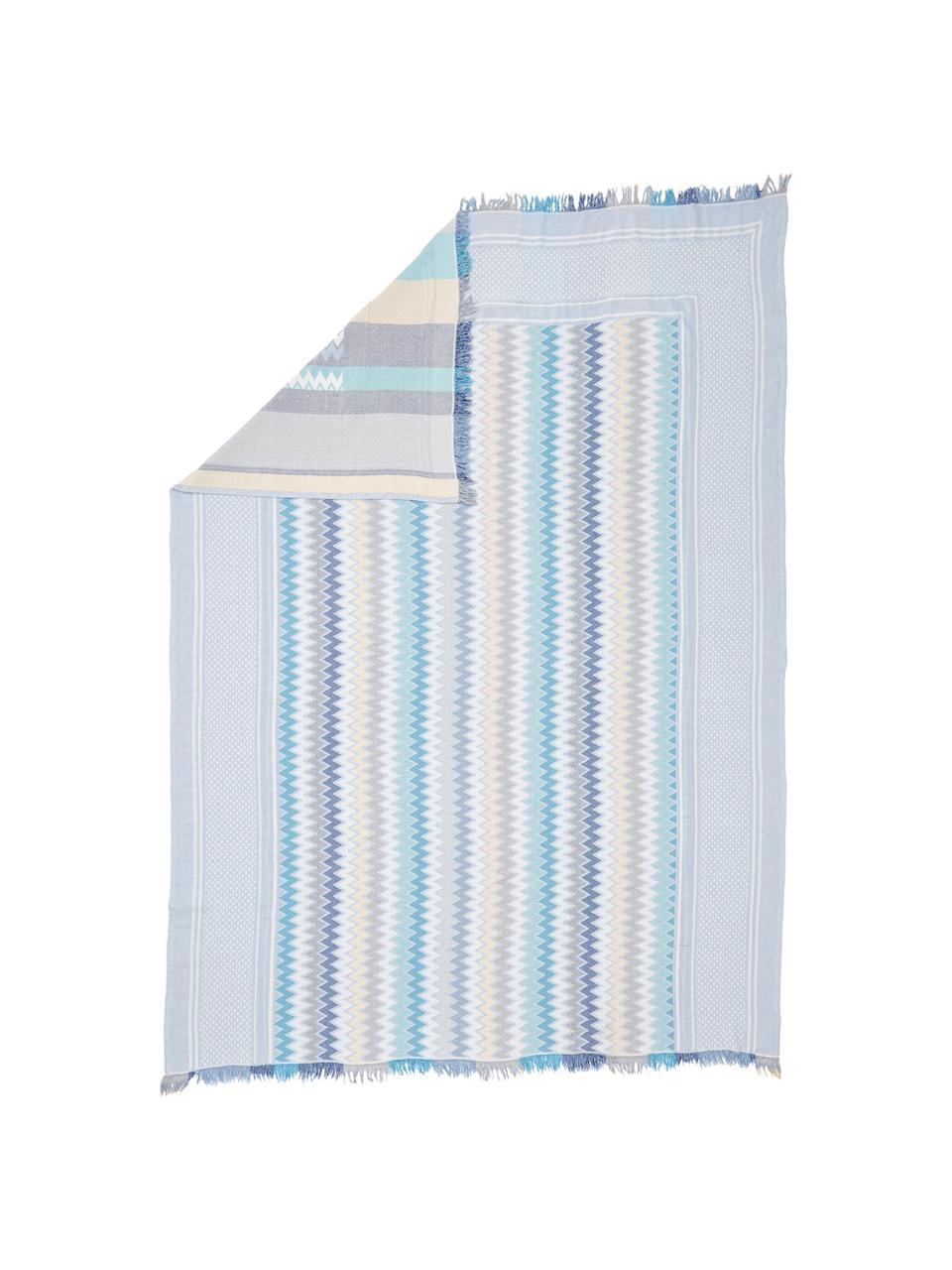 Narzuta Oglio, 100% bawełna, Niebieski, S 180 x D 235 cm (do łóżek od 140 x 200)