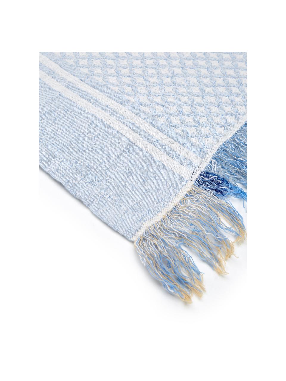 Gemusterte Tagesdecke Oglio, 100% Baumwolle, Blau, B 180 x L 235 cm (für Betten bis 140 x 200)