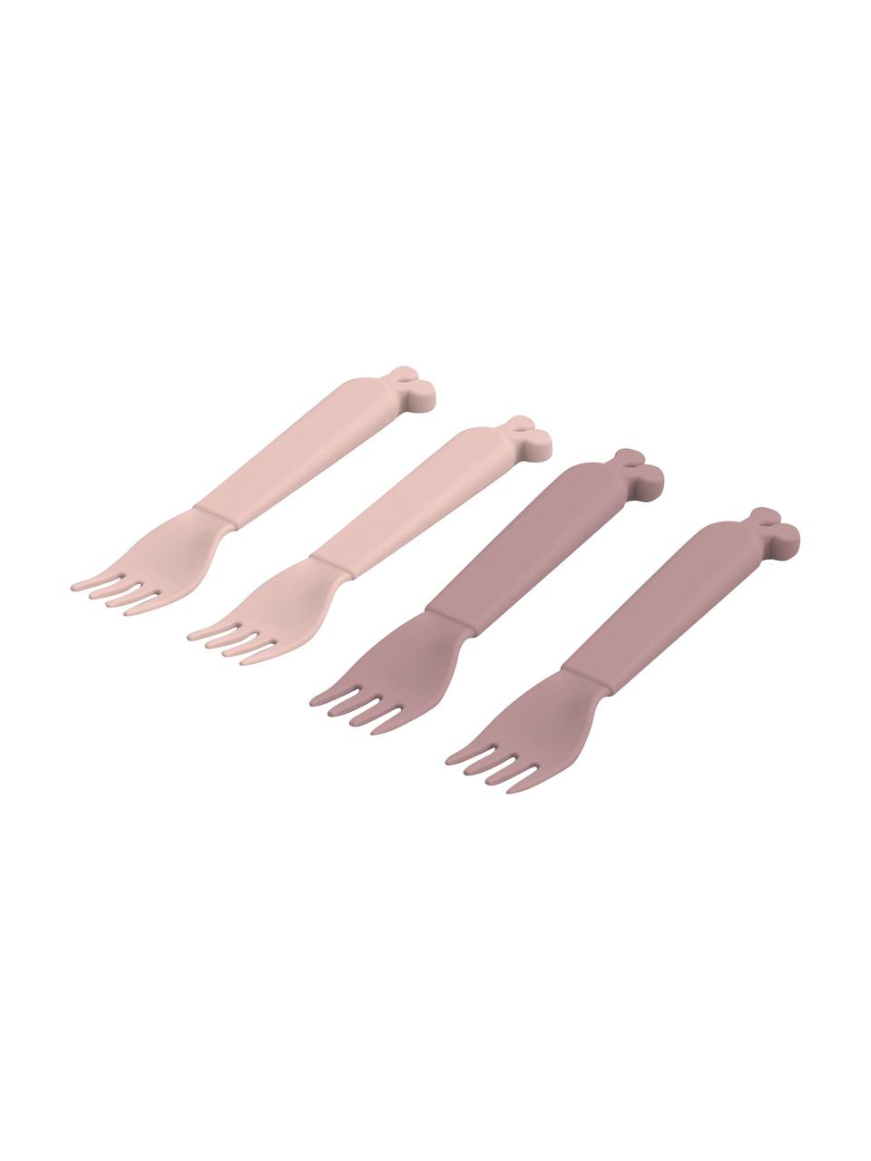 Sada vidliček Kiddish, 4 díly, Umělá hmota, Světle růžová, mauve, D 13 cm