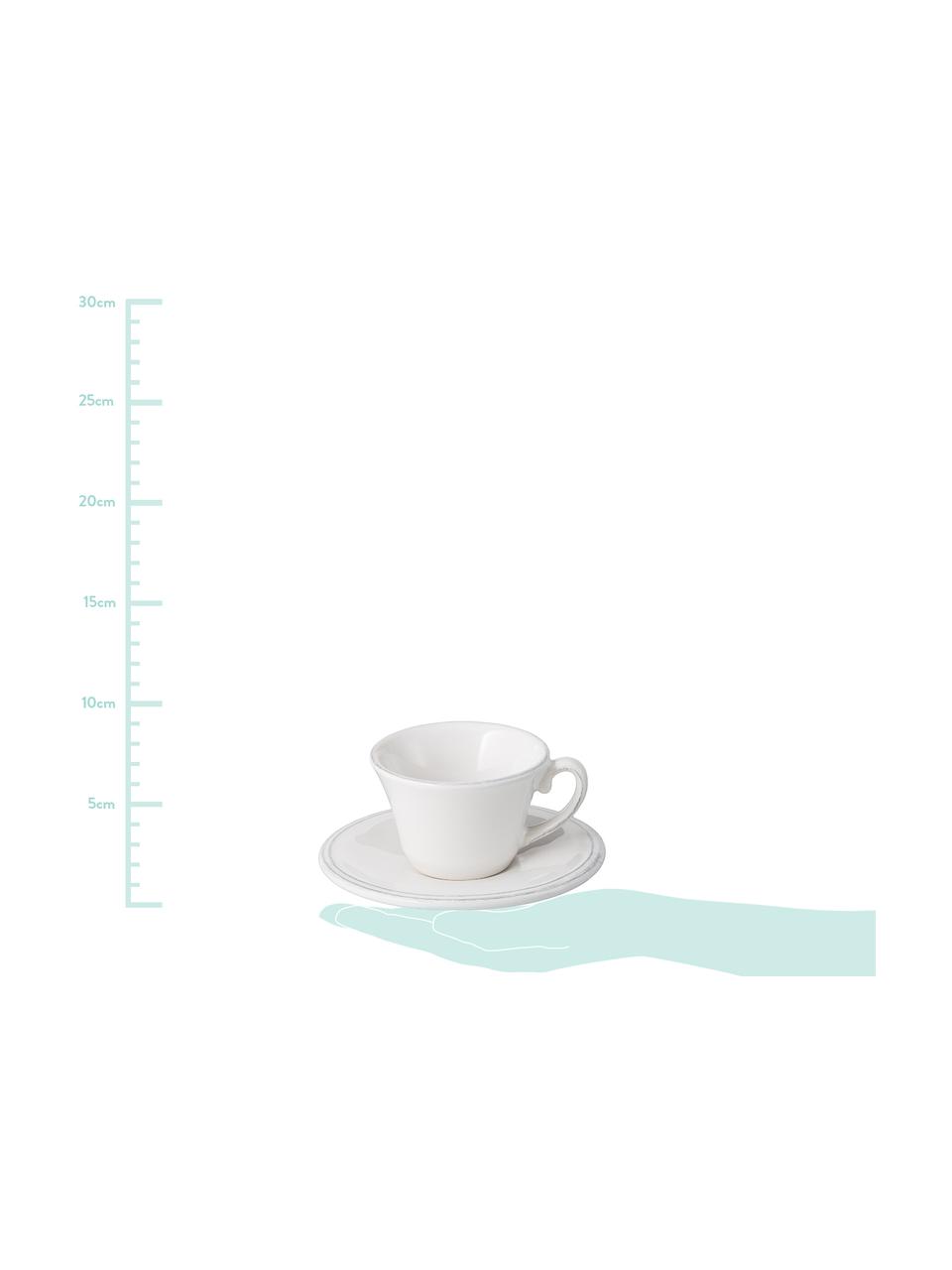 Tazzina caffè con piattino bianca Constance 6 pz, Terracotta, Bianco, Ø 13 x Alt. 6 cm