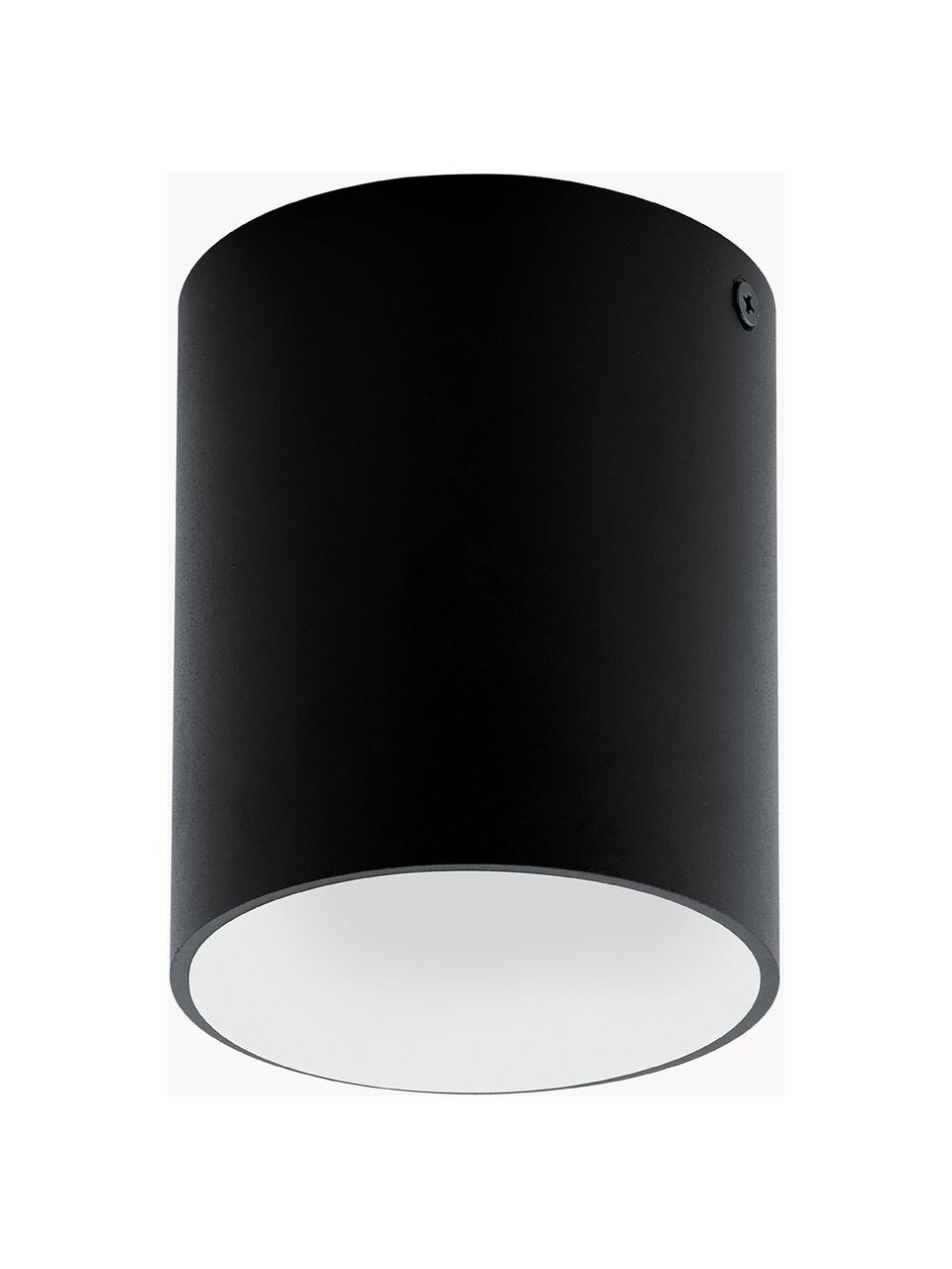 LED plafondspot Marty, Lampenkap: gepoedercoat metaal, Zwart, wit, Ø 10 x H 12 cm