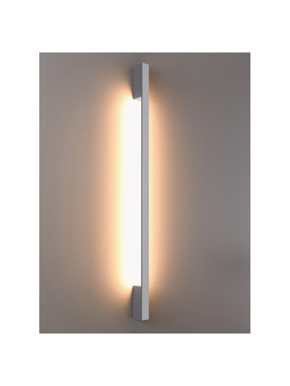 Große LED-Wandleuchte Riset, handgefertigt, Metall, beschichtet, Weiß, T 7 x H 120 cm