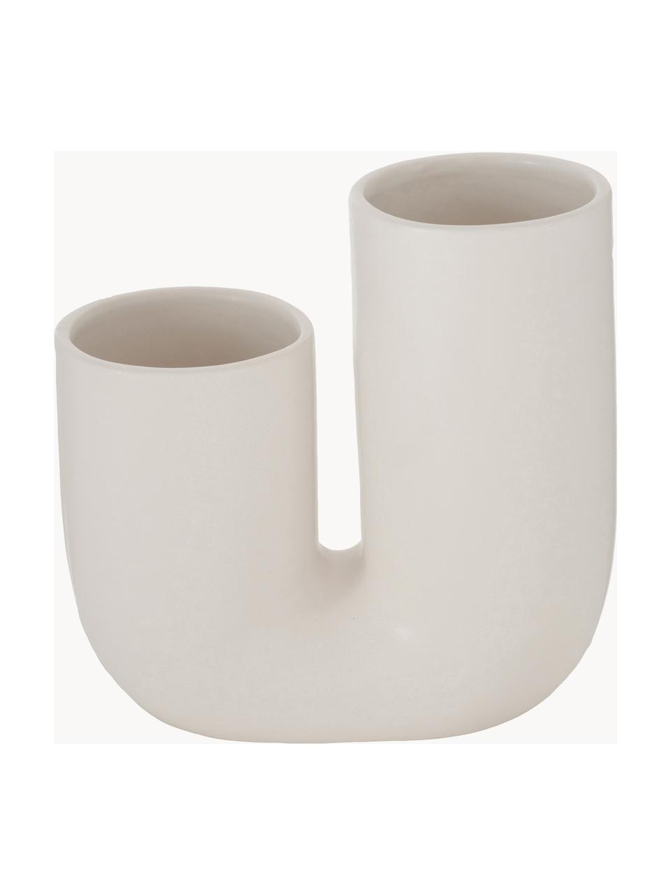 Vases design en grès cérame artisanaux Filicio, 2 élém., Grès cérame, Blanc, Lot de différentes tailles