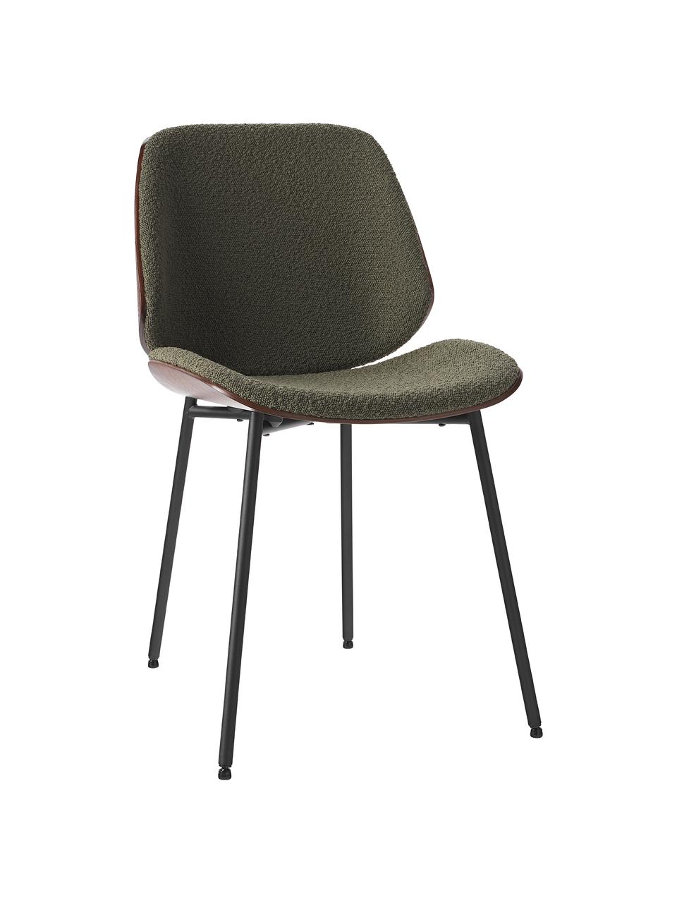 Bouclé čalouněné židle Tamara, 2 ks, Zelená, Š 47 cm, H 60 cm