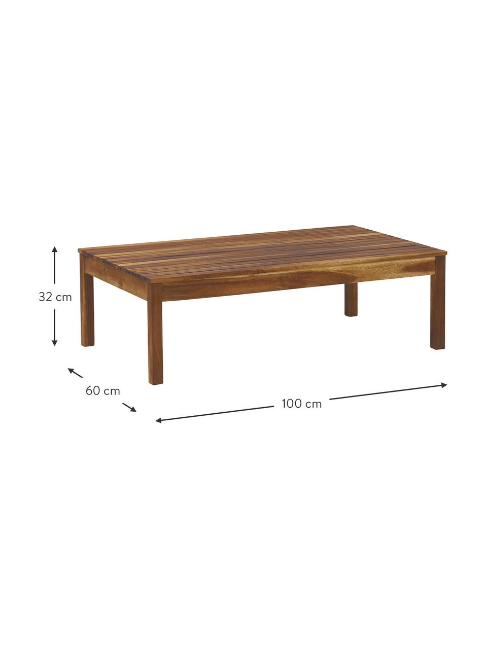 Table de jardin bois d'acacia Bo, 100 x 60 cm, Bois d'acacia, larg. 100 x prof. 60 cm