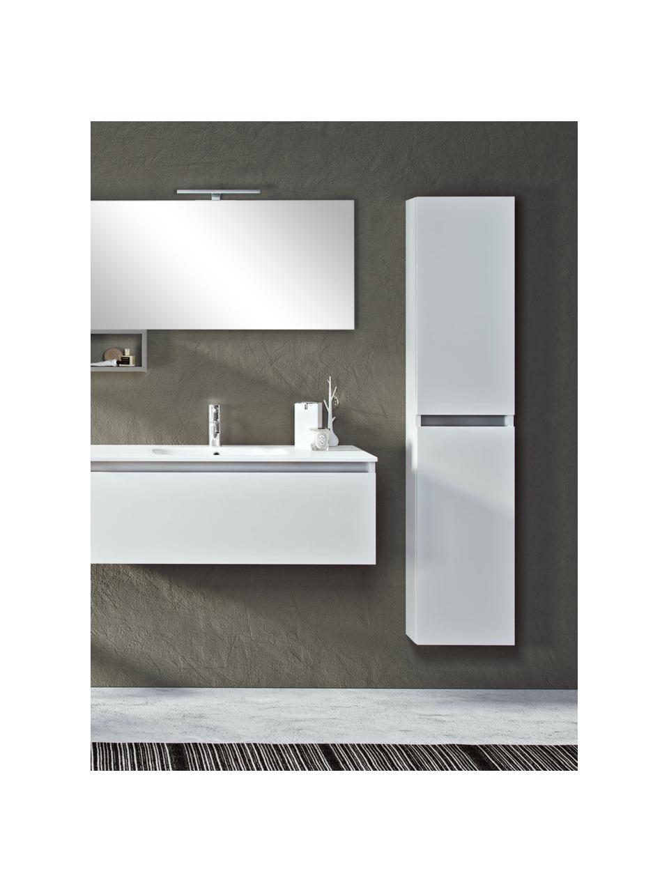 Mueble de baño alto Perth, 35 cm, Estantes: vidrio, Blanco, An 35 x Al 160 cm