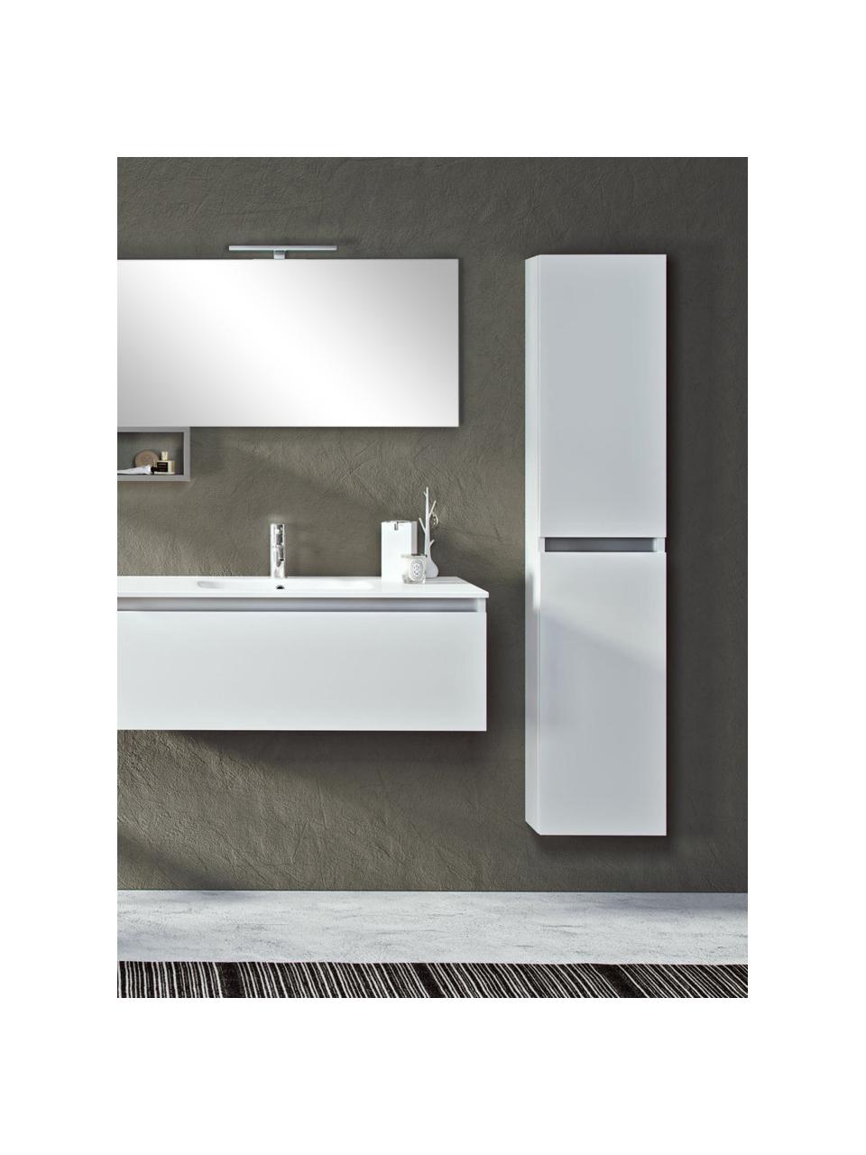 Mobile bagno alto Perth, larg. 35 cm, Ripiani: vetro, Bianco, Larg. 35 x Alt. 160 cm