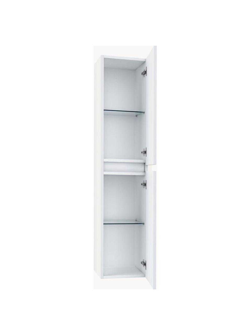 Bad-Hochschrank Perth, B 35 cm, Einlegeböden: Glas, Weiß, matt, B 35 x H 160 cm