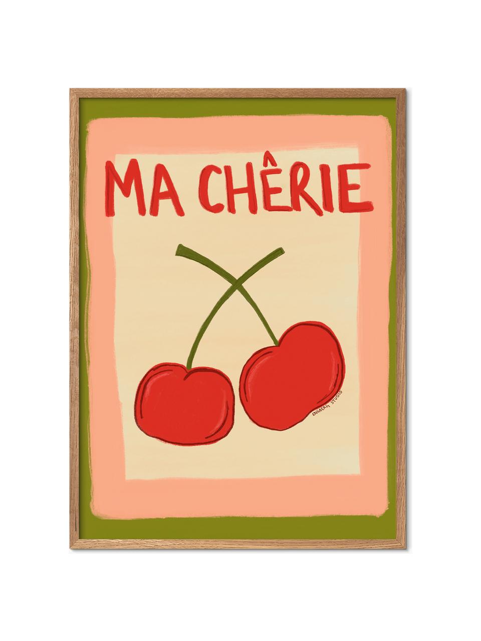 Plakat Ma Chérie, Papier

Ten produkt jest wykonany z drewna pochodzącego ze zrównoważonych upraw, które posiada certyfikat FSC®., Czerwony, jasny beżowy, S 30 x W 40 cm
