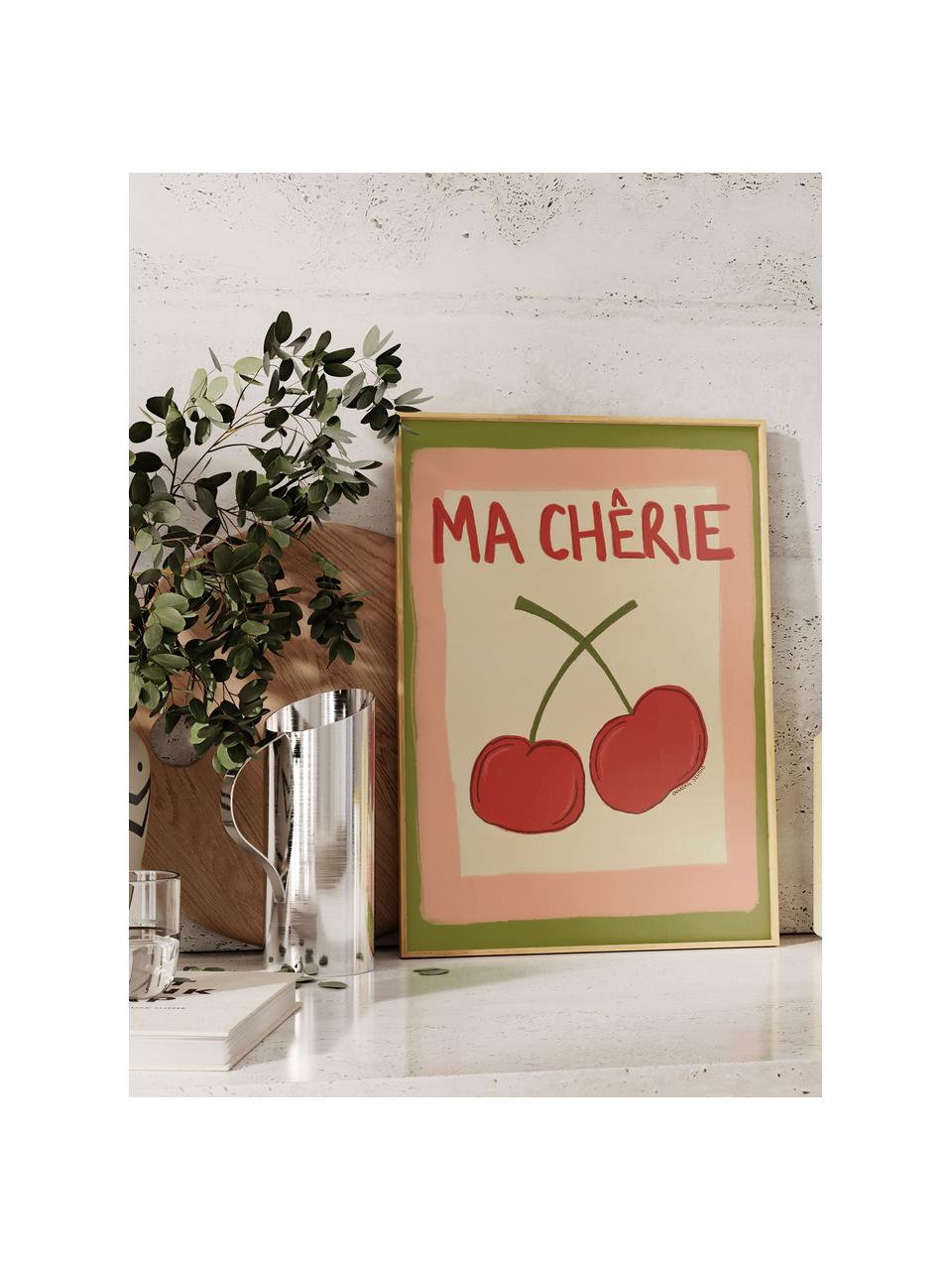 Plakat Ma Chérie, Papier

Ten produkt jest wykonany z drewna pochodzącego ze zrównoważonych upraw, które posiada certyfikat FSC®., Czerwony, jasny beżowy, S 30 x W 40 cm