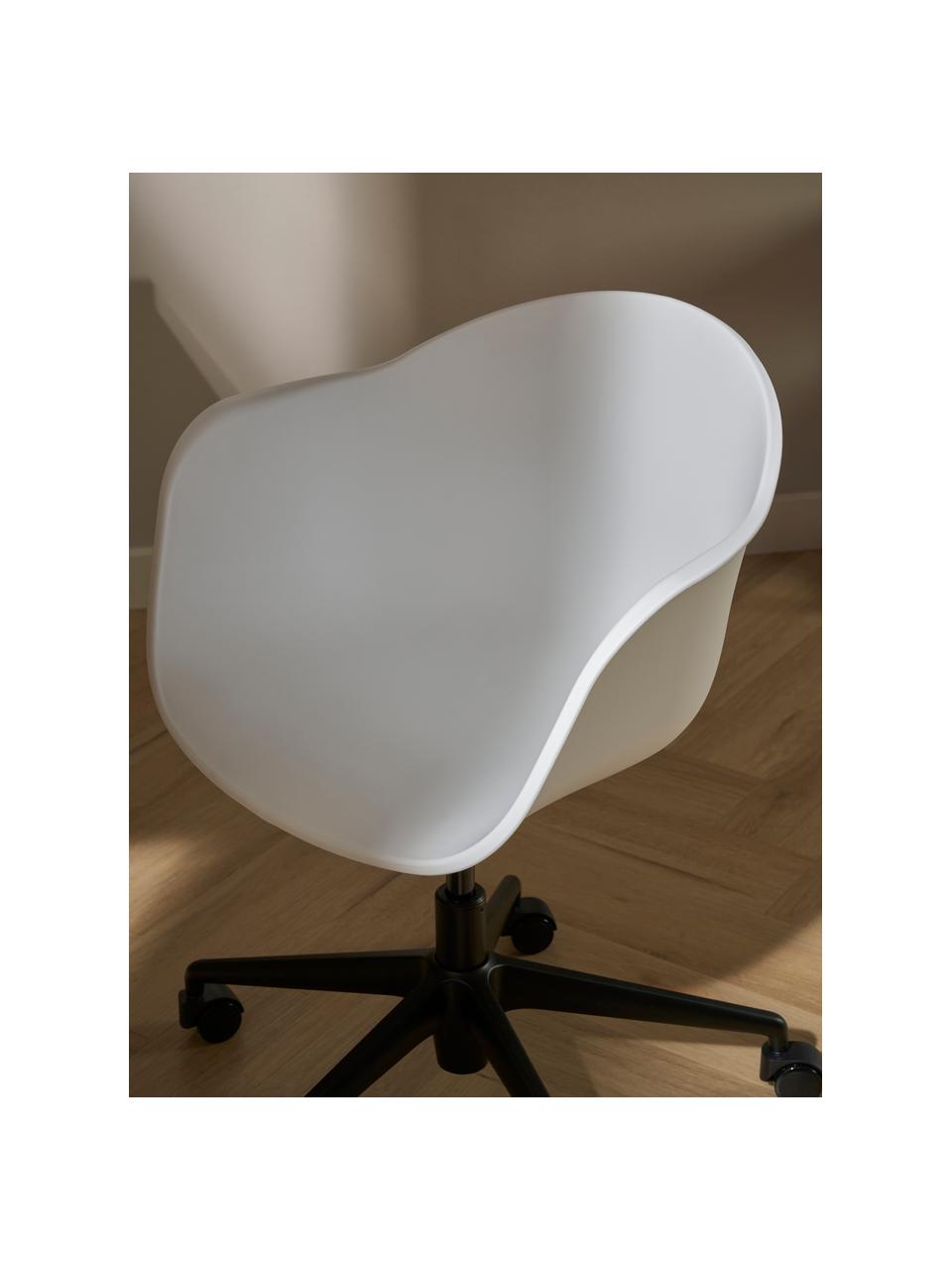 Silla de oficina Claire, Asiento: 65% polipropileno, 35% fi, Patas: metal con pintura en polv, Ruedas: plástico, Blanco, An 66 x F 60 cm