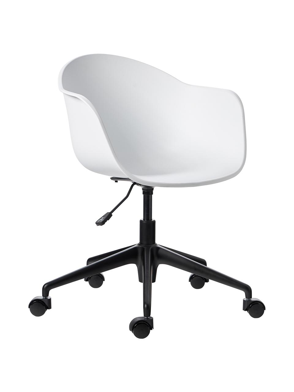 Krzesło biurowe Claire, Stelaż: metal malowany proszkowo, Biały, S 66 x G 60 cm