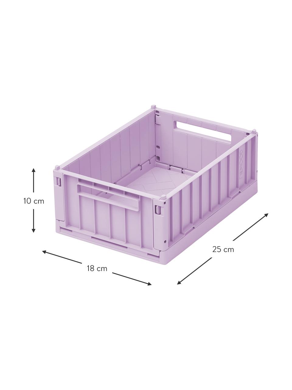 Cajas plegables apilables de plástico reciclado Weston, 2 uds., pequeñas, Plástico reciclado, Rosa, An 25 x Al 10 cm