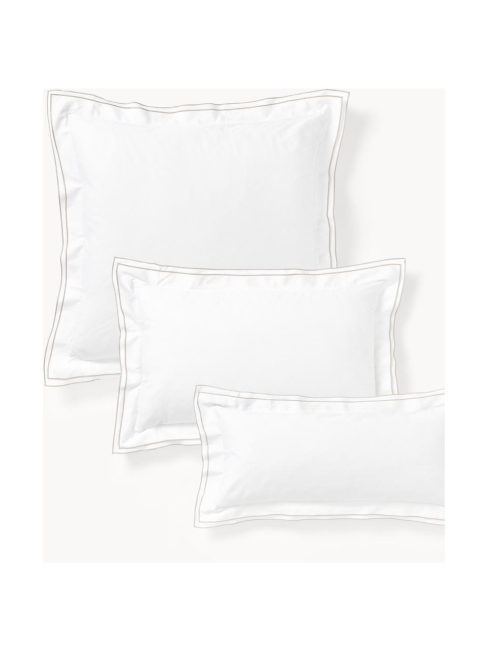 Funda de almohada de satén Carlotta, Blanco, beige claro, An 45 x L 110 cm