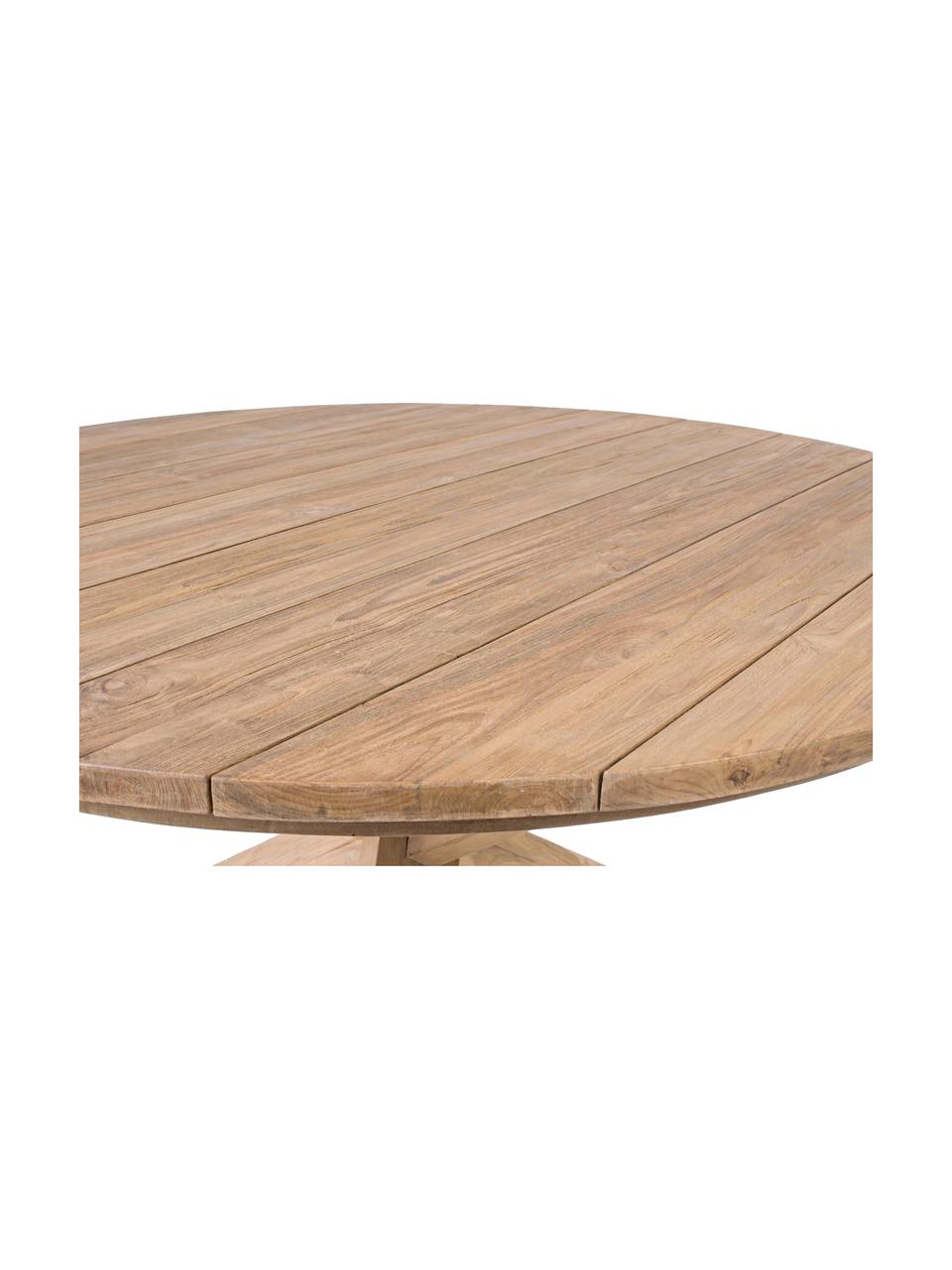 Mesa de comedor redonda Rift, tablero de madera de teca reciclada, Teca reciclada y certificado FSC, Teca reciclada, Ø 135 x Al 76 cm